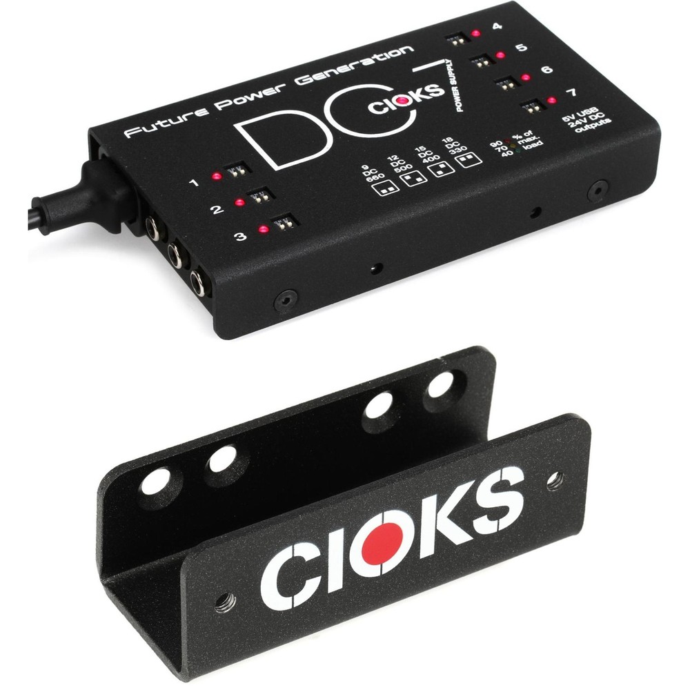 CIOKS DC7 Pedal Power Supply with GRIP Bracket