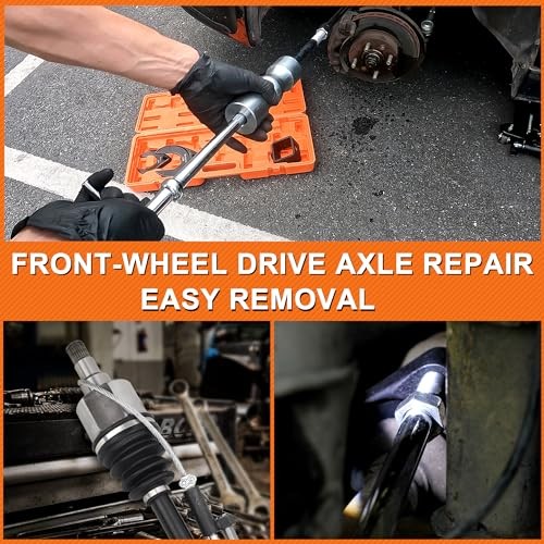Inner CV Axle Puller Tool with Slide Hammer, 63mm and 48mm CV Joint Fork