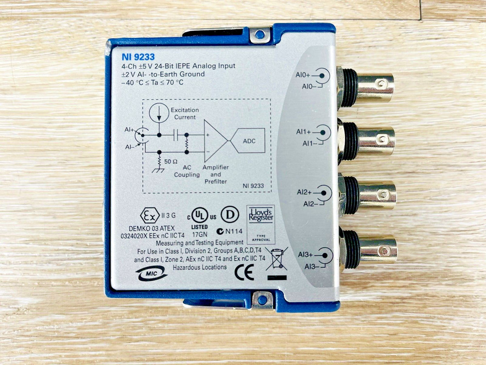 National Instruments NI 9233 Analog Input Module 4-Channel 102dB Dynamic Range