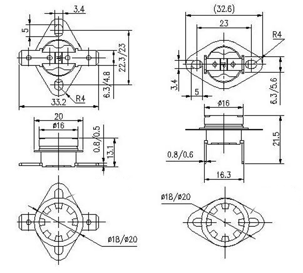 2pcs Temperature Switch Thermostat KSD301 35°C Celsius C NO Normal Open