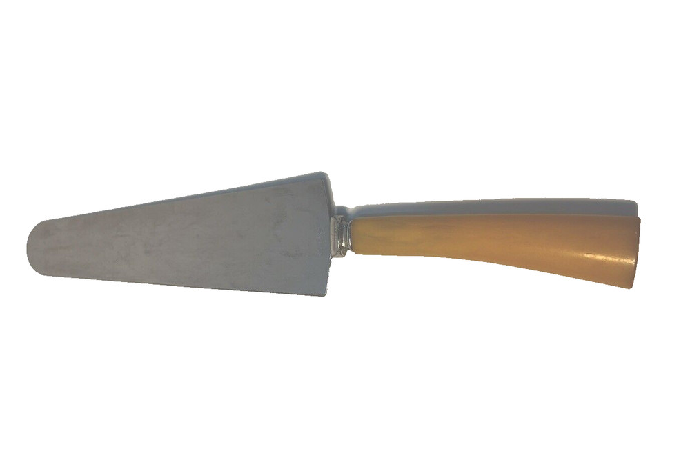 Bakelite Butterscotch Stainless Cake/Pie Knife Server Serrated Edge 10" Kitchen