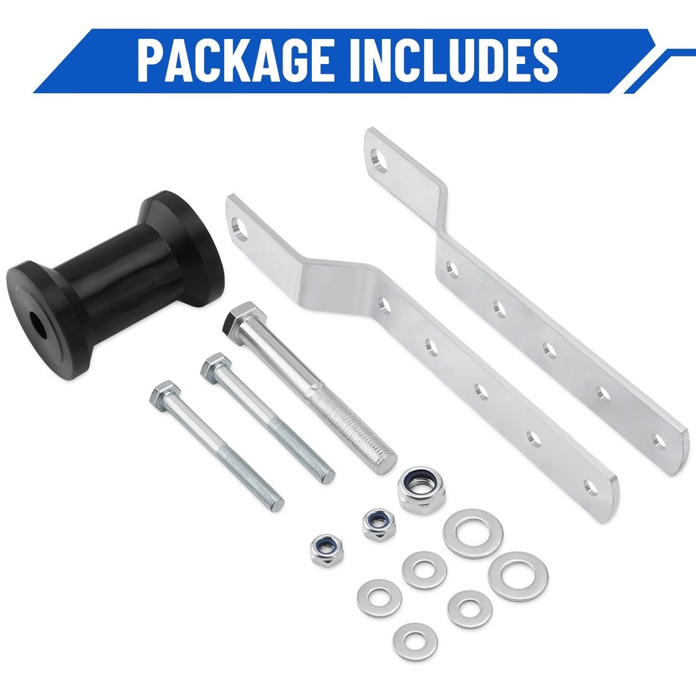 4" Adjustable Rubber Keel Roller with Panel Bracket Assembly for 2" Wide Tongue