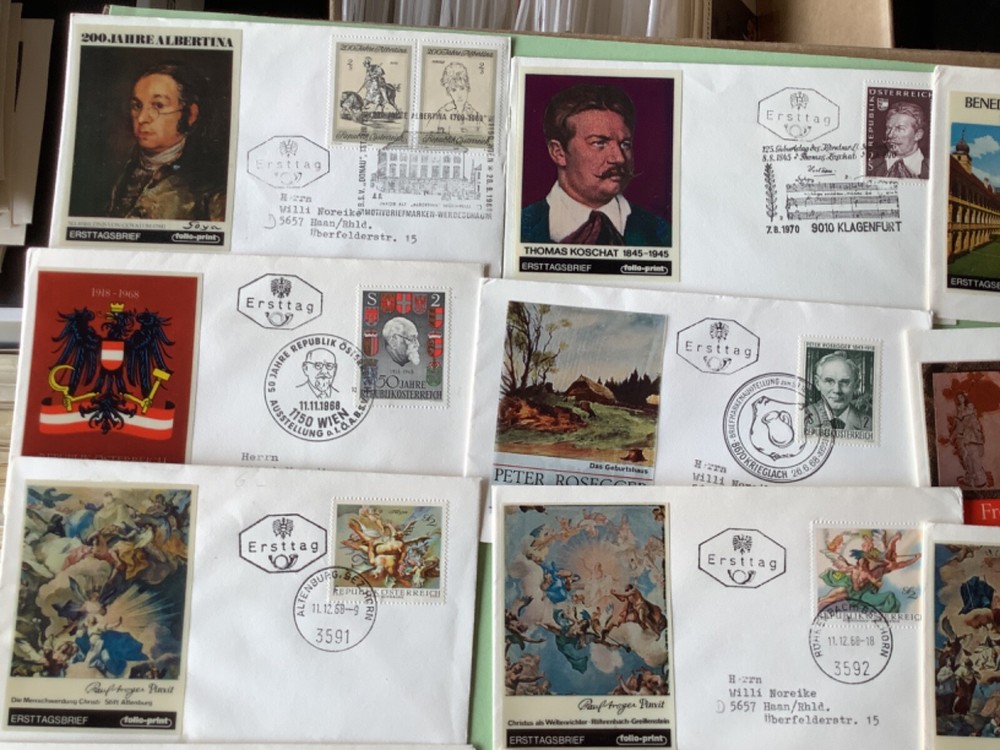 Austria postal covers with Photo 16 items Ref A2296