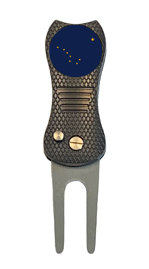 Alaska State Flag Golf Ball Marker + Premium Switchblade Divot Tool