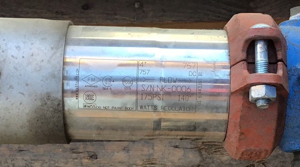 Watts Double Check Valve Assembly 757-DNRS 4 Backflow Preventer