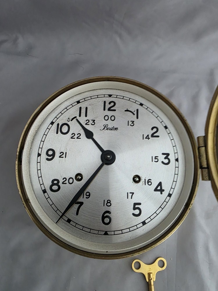 Ships Bell Clock Boston With A Key