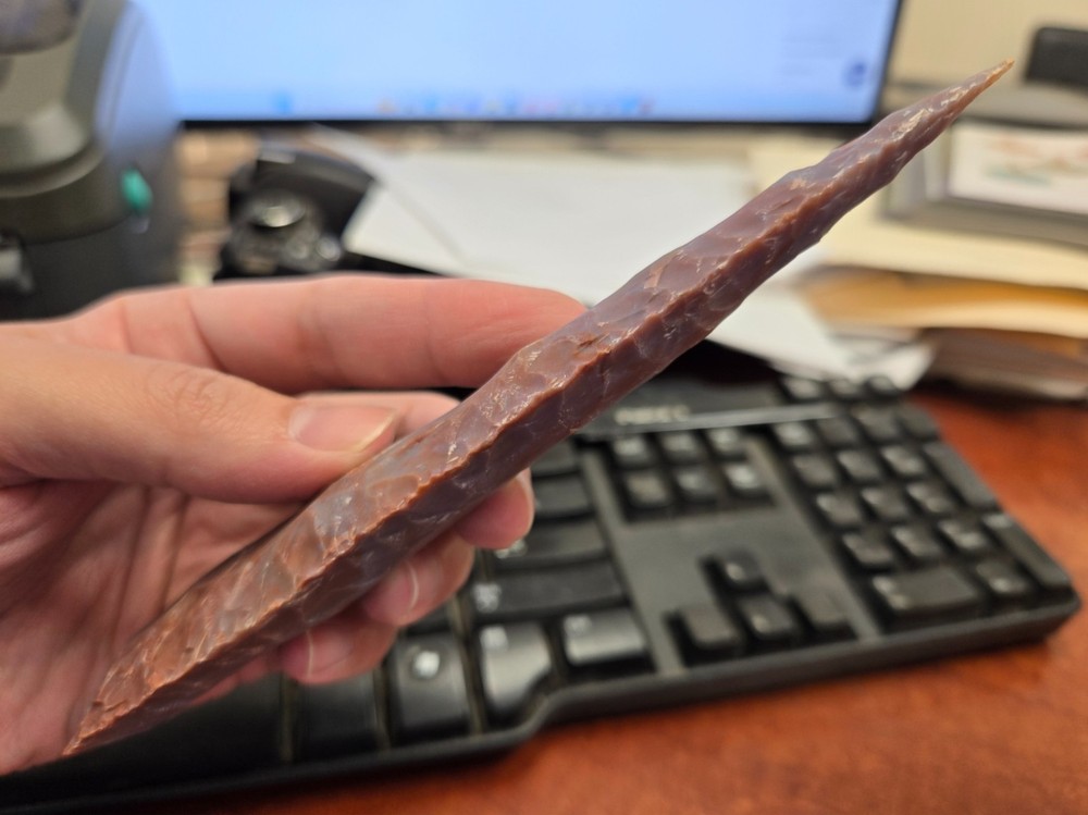 AGATE STONE SPEARHEAD ARROWHEAD POINT MEDIEVAL 6" - 6 1/2"