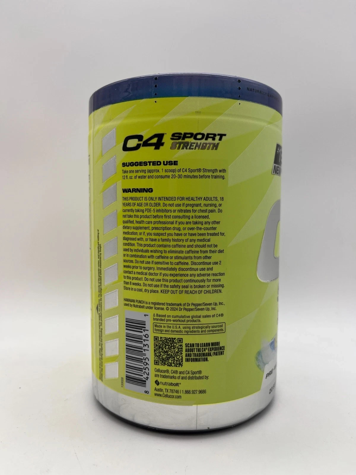 4 X Cellucor C4 Sport Strength Pre Workout Powder, Hawaiian Punch BB 2/26 MR880