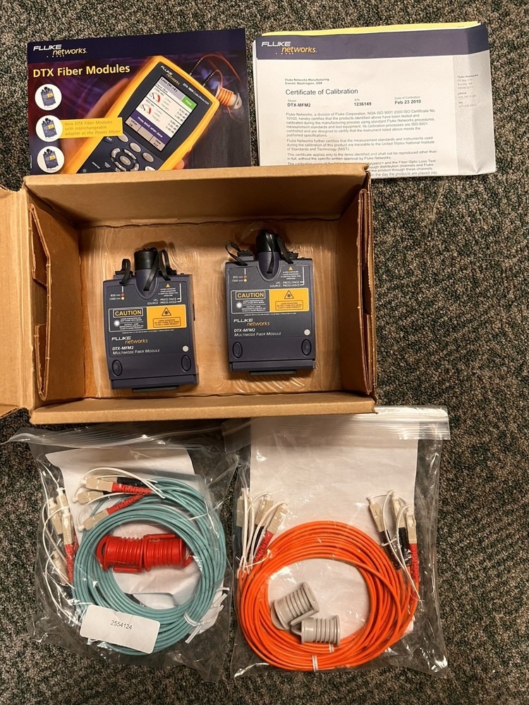 Set of 2 Fluke Networks DTX-MFM2 MULTIMODE FIBER MODULE