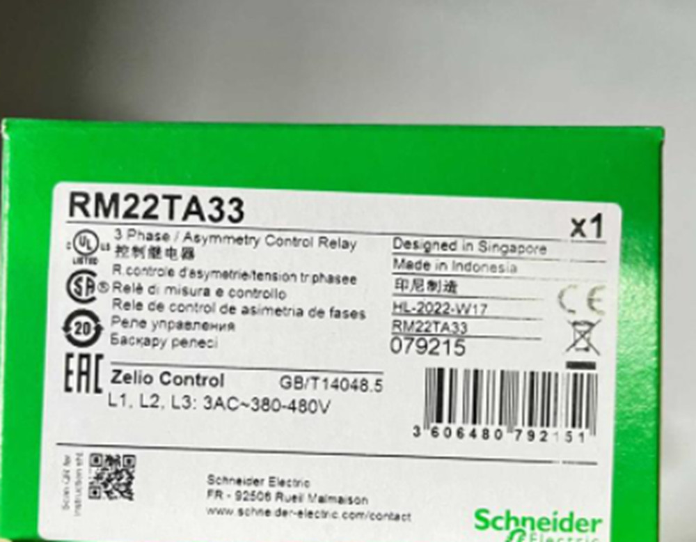 NEW SCHNEIDER RM22TA33 3-phase Supply Control Relay