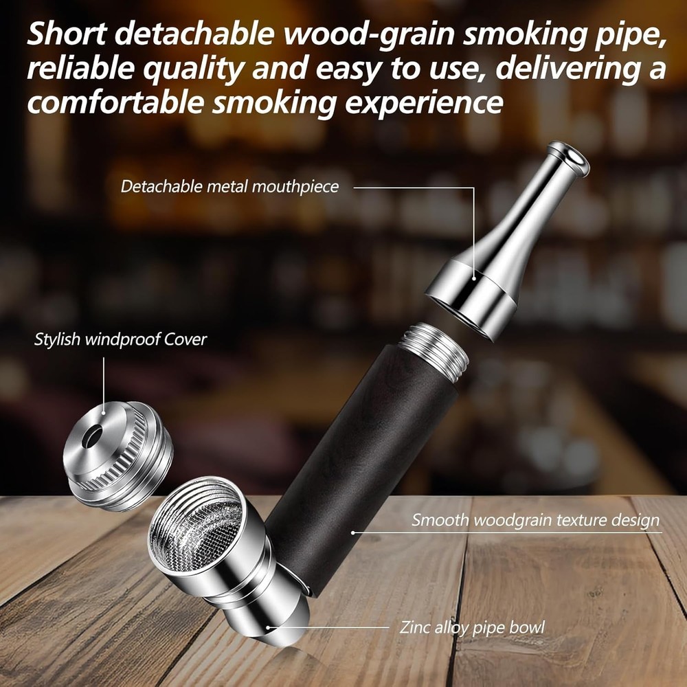 Classic Pipe Set, 2 PCS Potable Pipe with Pipe Screen, Clean Brush, 3 IN 1 Scrap