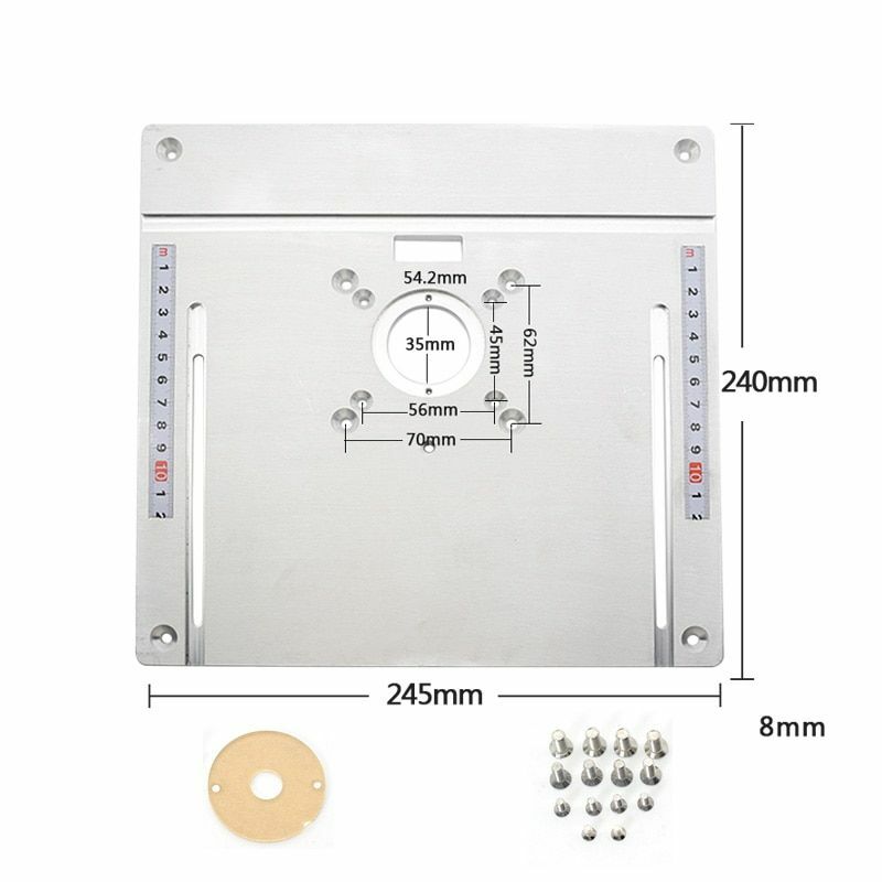 Router Table Insert Plate Aluminum Electric Wood Milling Flip Board Miter Guide