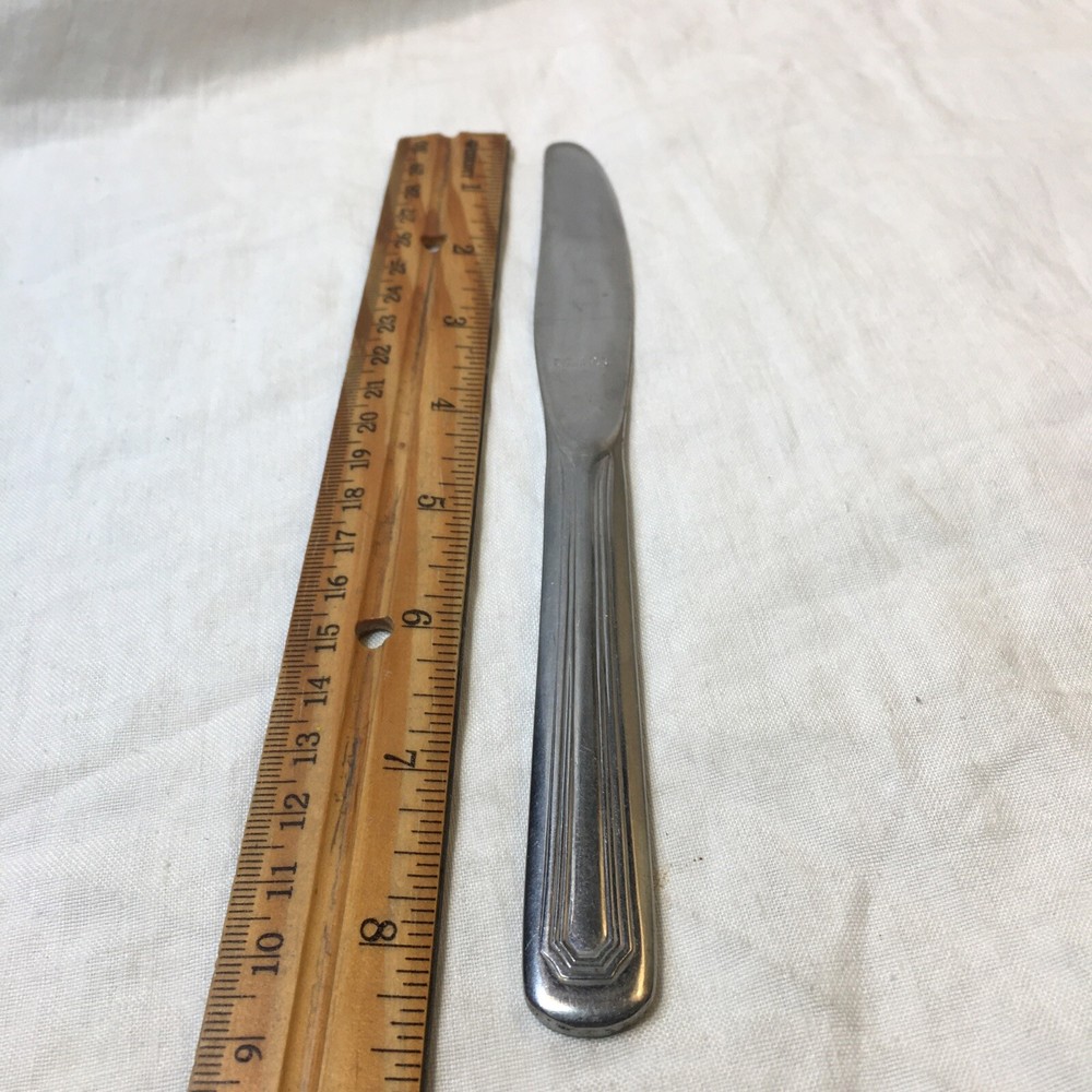 ABC Stainless Flatware Dinner Knife 8.5 Inches Art Deco