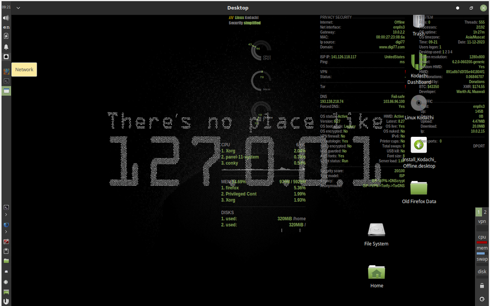 Kodachi Linux 8.27 Bootable USB Drive - 8GB UEFI/LEGACY Network Anonymously