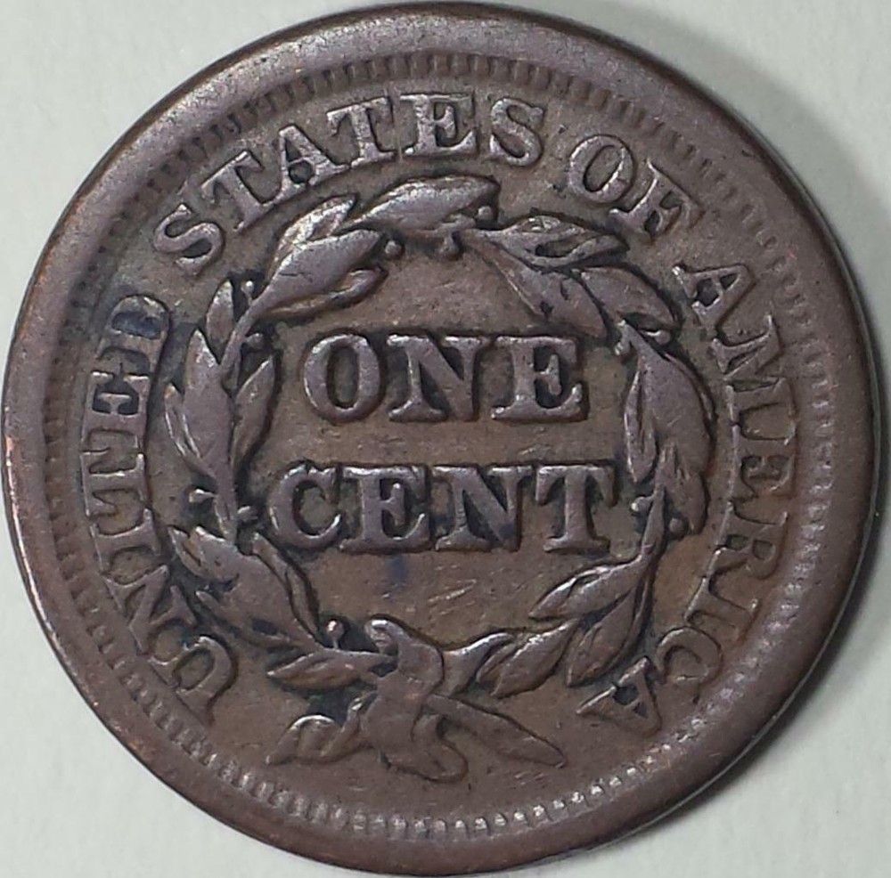 1852 Braided Hair Large Cent - ** F+ **