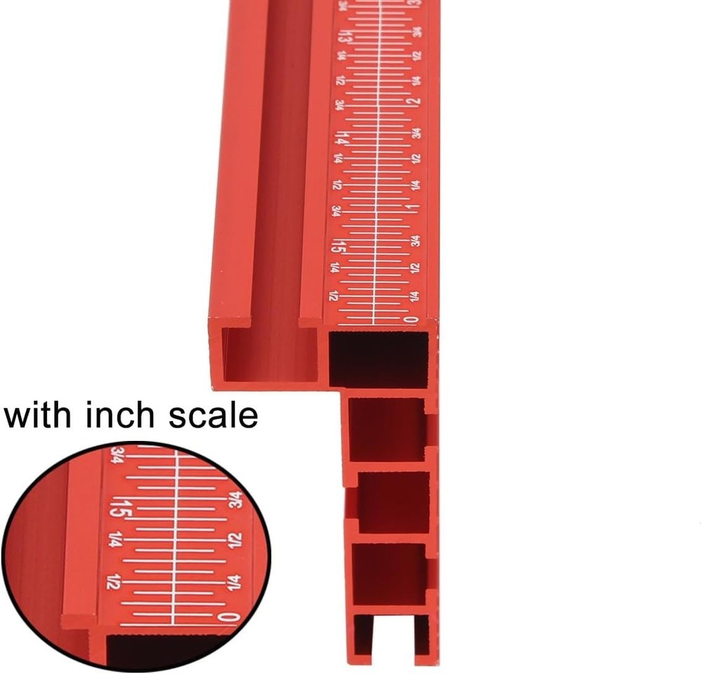 Rustproof T-Track Table Fence with Laser Scale for Universal Woodworking Use