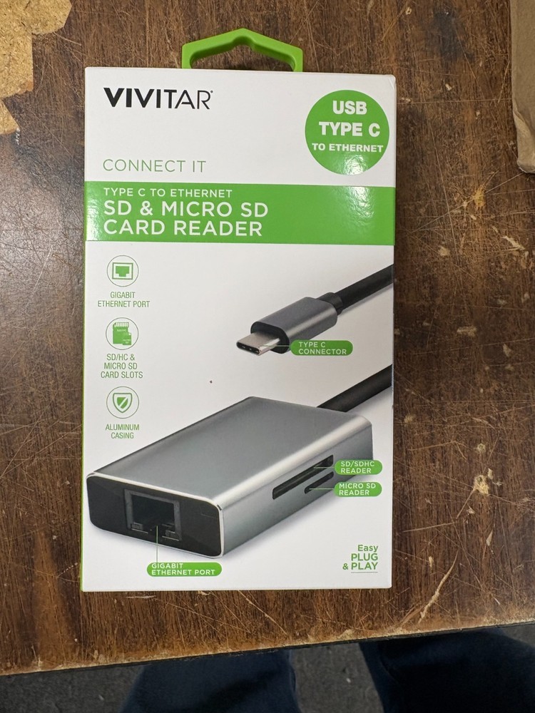 Vivitar Type-C to Ethernet SD and Micro SD Card Reader
