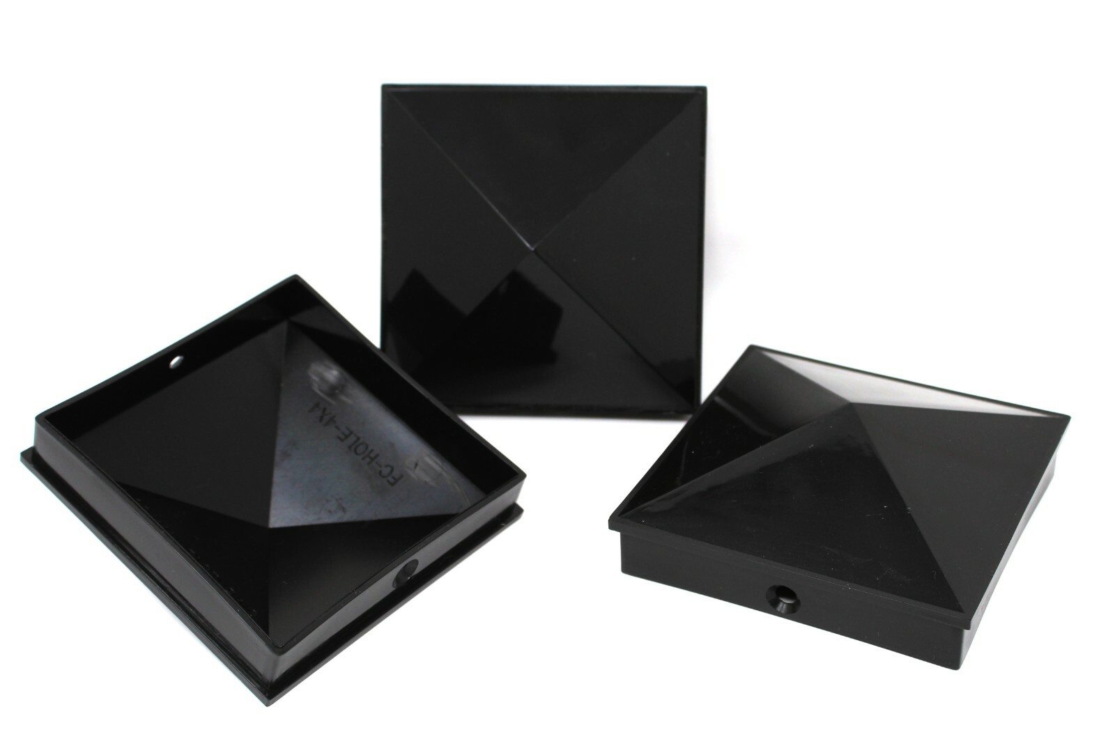 Plastic Pyramid 5x5 Nominal (4-1/2"x4-1/2") Fence Post Cap with Pre-Drilled Hole