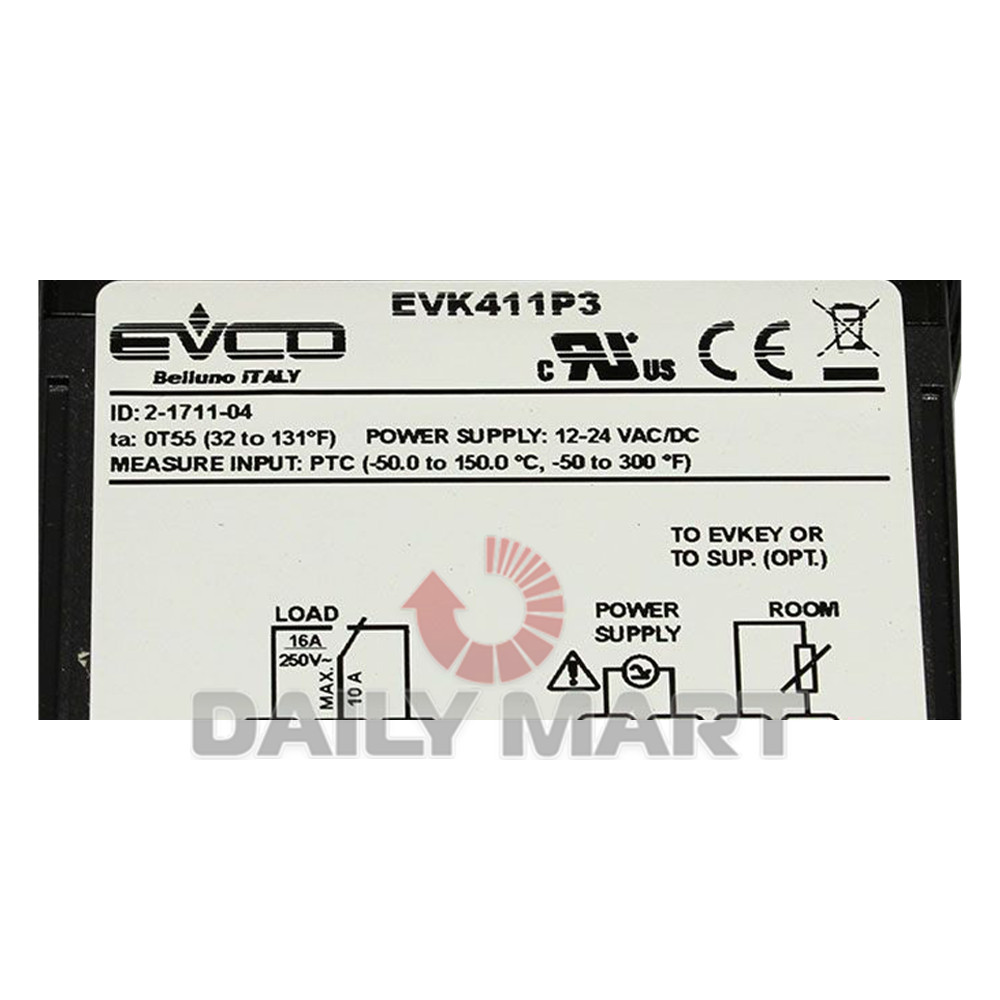 New In Box EVCO EVK411P3 Temperature Controller 250V 10A