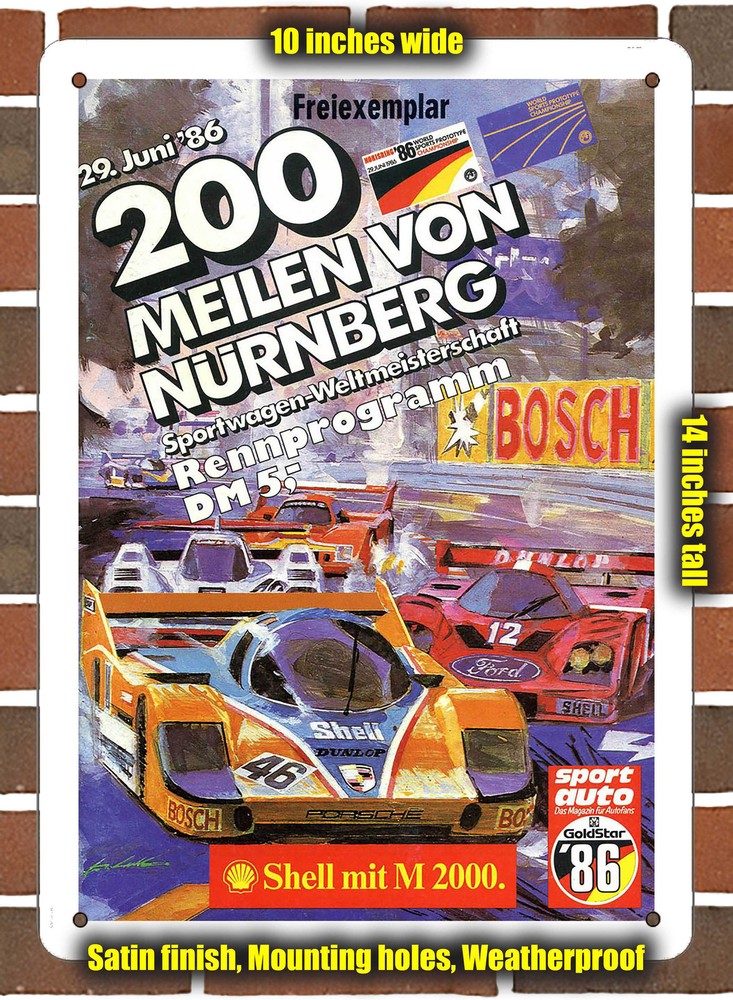 Metal Sign - 1986 Norisring Racing Program - 10x14 inches