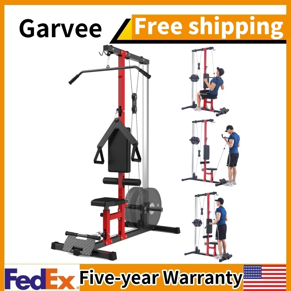 LAT Power Cable Machine Adjustable Leg Support Back Exercise Equipment Strength