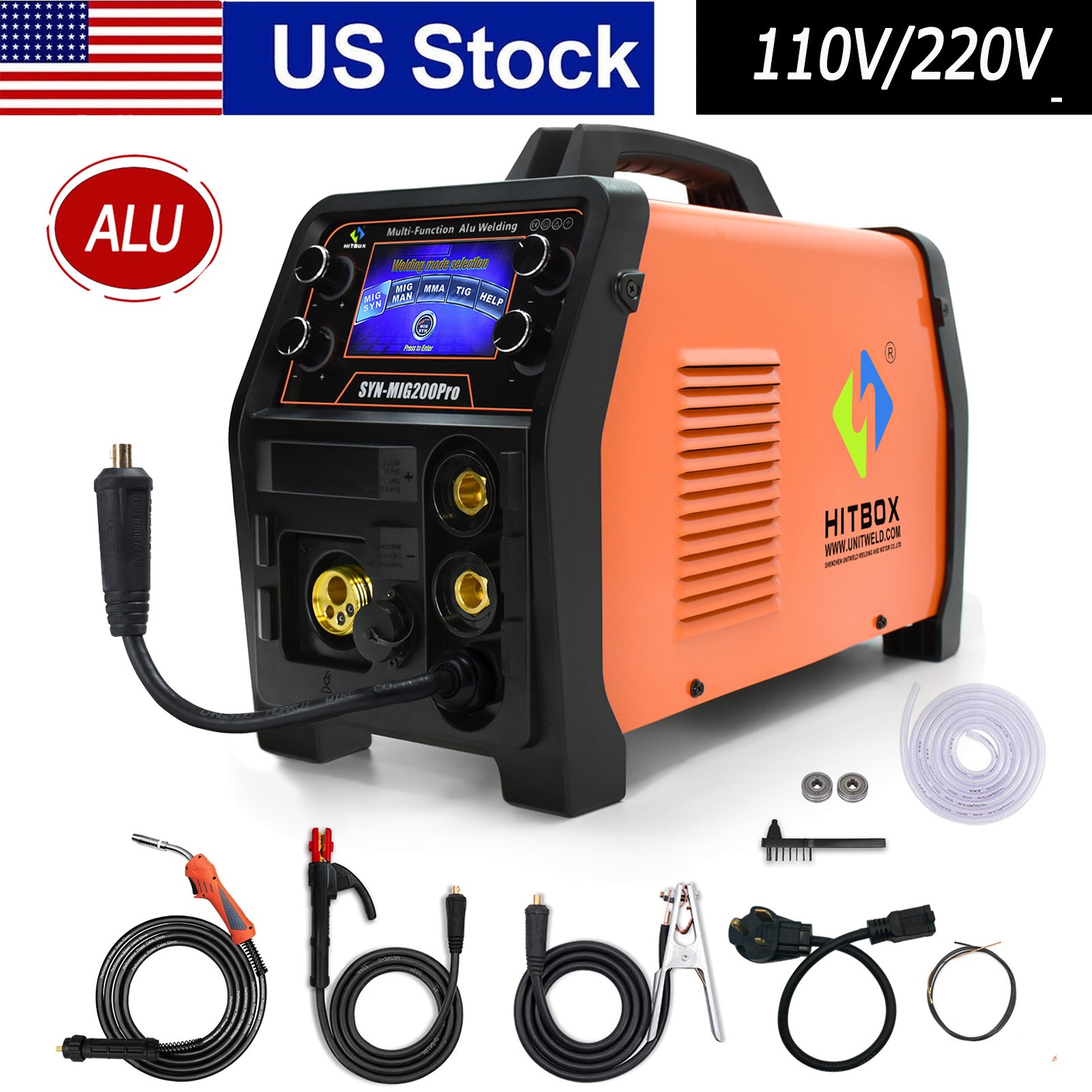 200Amp 5in1 Aluminum MIG Welder 110V 220V TIG MMA MIG Welding Machine