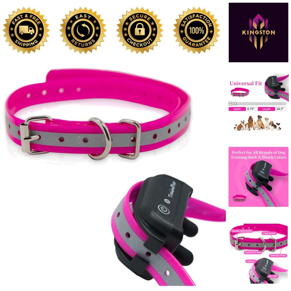 Durable 27.5” Adjustable Dog Training Collar Strap - Waterproof & Reflective