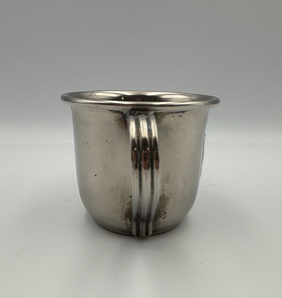 Vintage Silverplate Double Handled Duck Baby Cup Nursery Keepsake Gift Decor