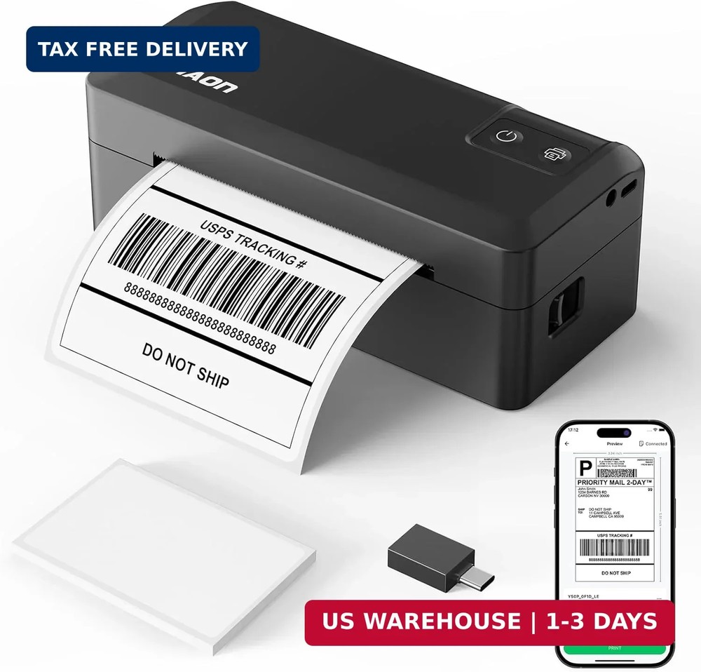 Shipping Thermal Label Printer, 4x6 Portable Label Printer,Bluetooth Label Maker