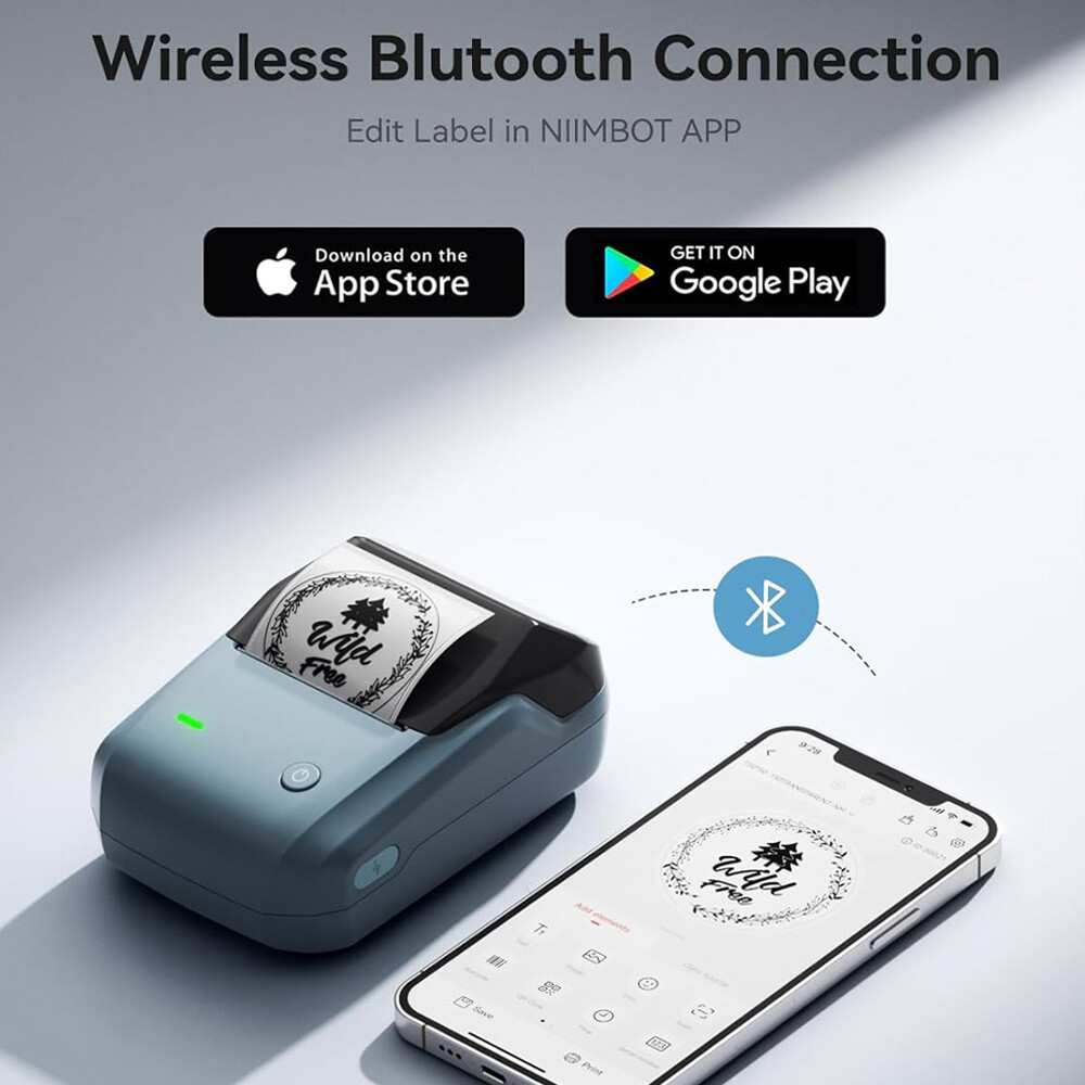NIIMBOT B1 Label Maker Machine with Tape Portable Bluetooth Thermal Printer
