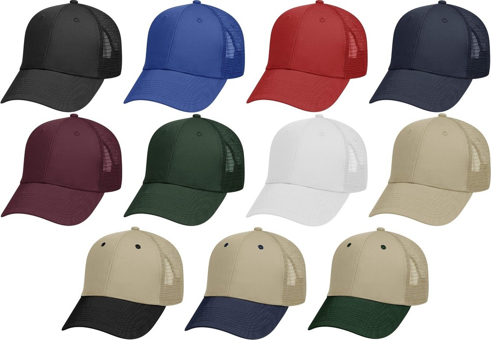 Blank Cotton Twill Constructed Trucker Hat Low Profile Adjustable Cap Mesh Back