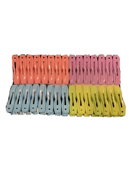 30 Pcs Plastic Clothespins Laundry Clothes Pins Large Spring Multi Color