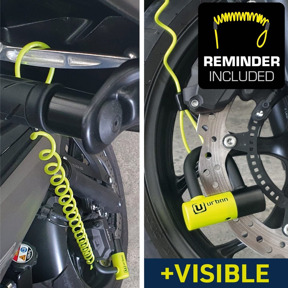 Urban UR59 High Security Motorcycle Disc Lock, ø14 mm Double Locking Mini U