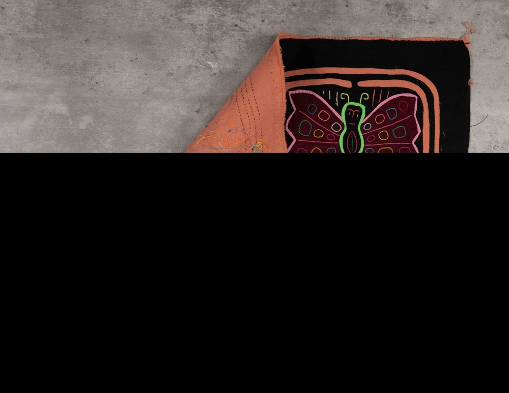 Black And Light Orange Butterffly Mola