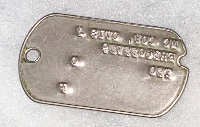 Post-WWII Otis Mc Coy T-50 Single Dog Tag