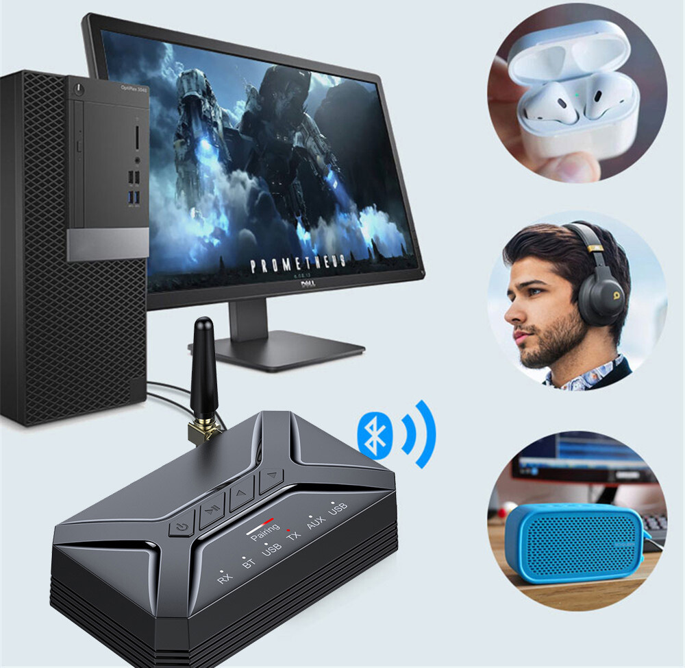 Bluetooth 5.0 Transmitter & Receiver Wireless Adapter For Home stereos/speakers