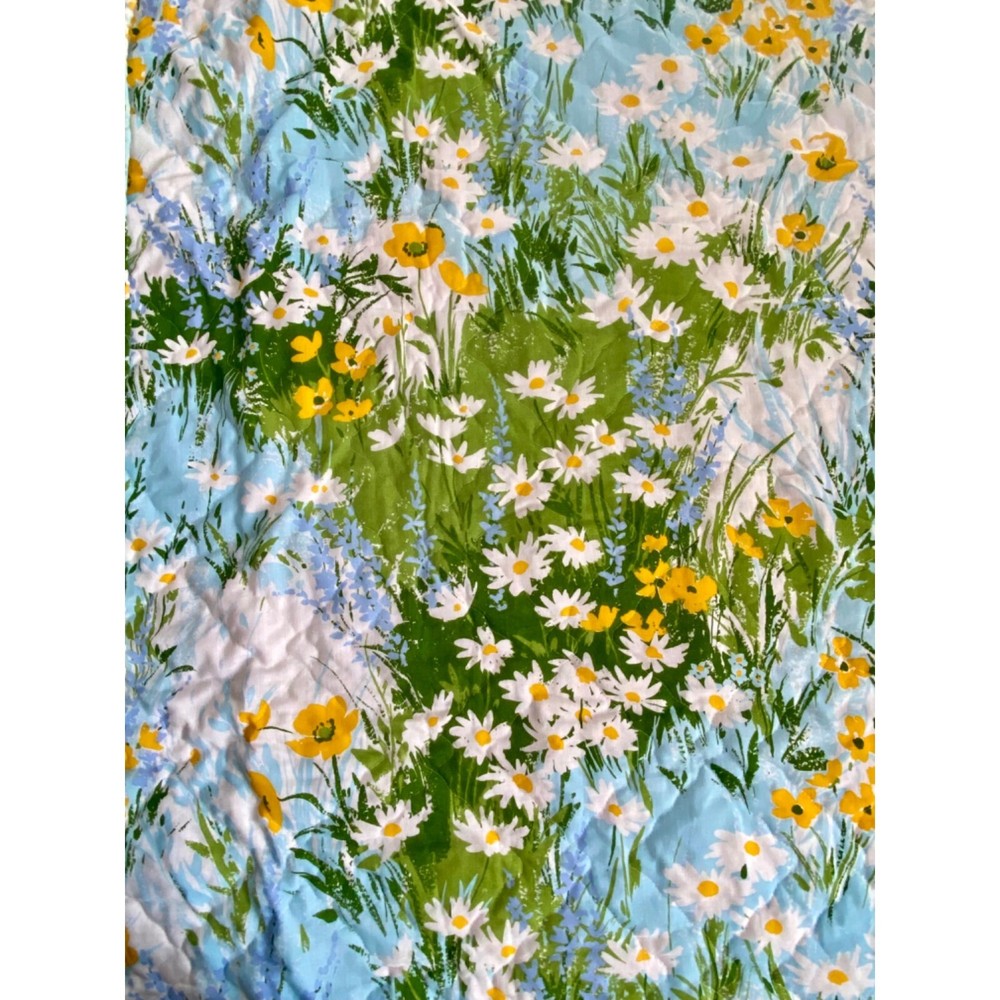 Daisy Pattern Bed Bedroom Spread & 2 Pillow Case Set Flower Handmade READ