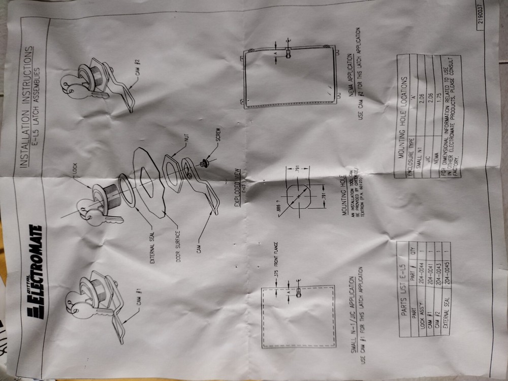 ELECTROMATE CYLINDER LOCK EL5 8012131