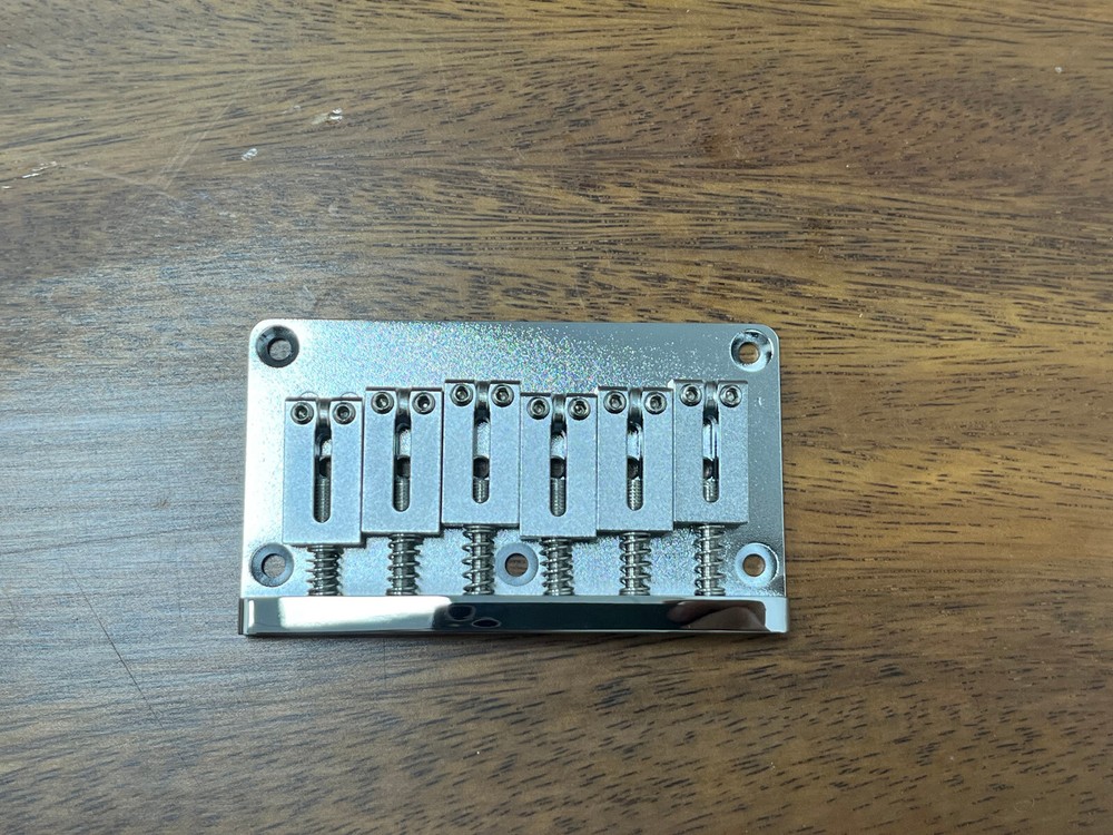 ALL Brass 6-string Guitar Bridge 2-1/16" Chrome