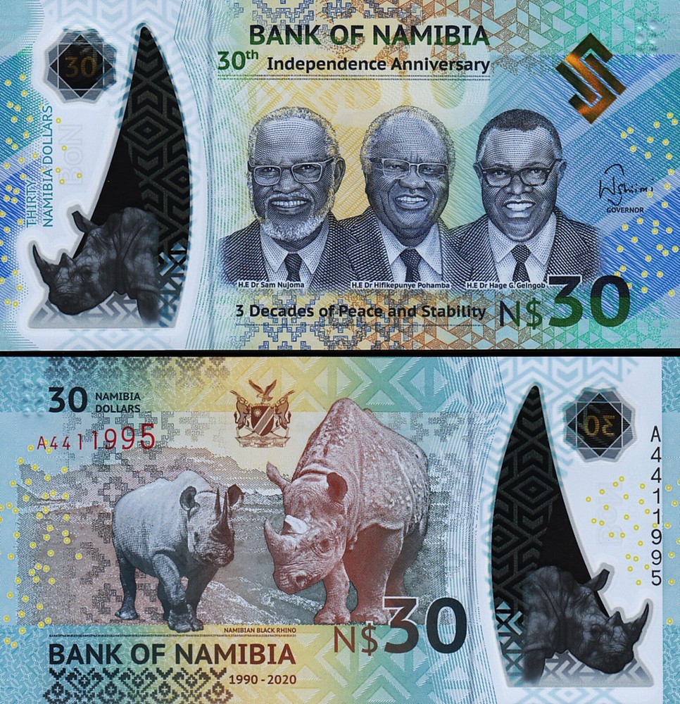 Namibia 30 Dollars 2020, UNC, Polymer, Comm.30 th Independence Anniversary,P-New