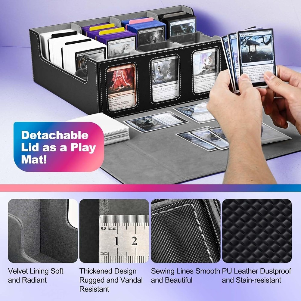 Commander Deck Box for MTG Cards; 2400+ Storage Case, Black