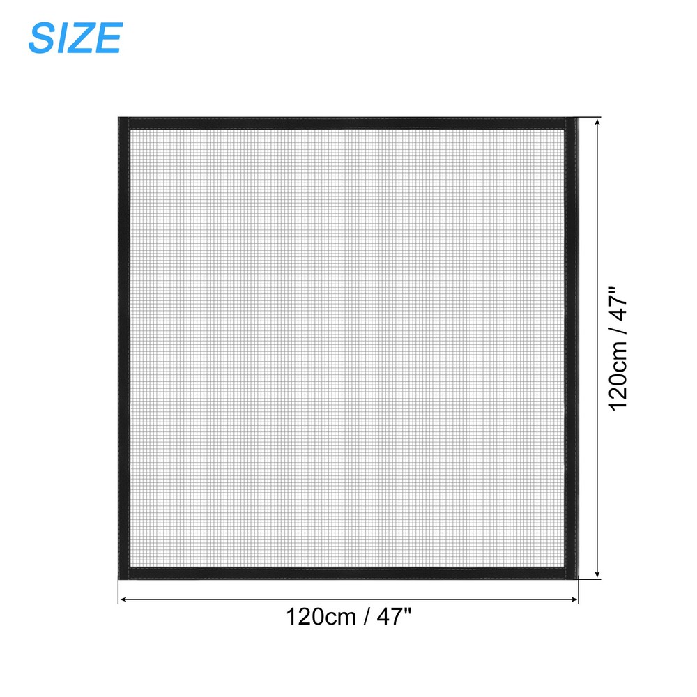 Window Screen Mesh, 47" x 47" Fiberglass Net Mesh Grey Frame Hook and Loop