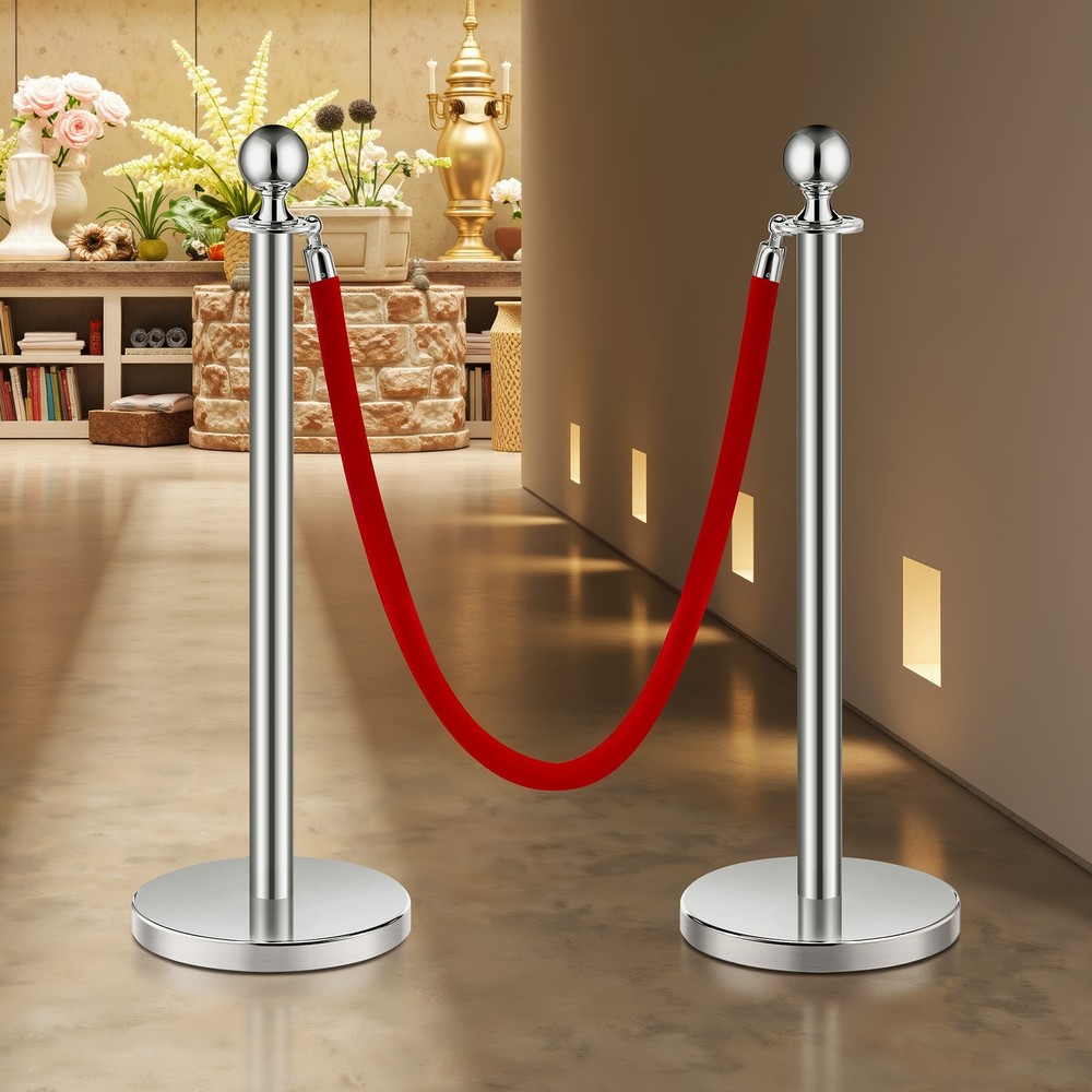 VEVOR 4Pcs Stanchion Posts Queue Barrier Crowd Control Sand Injection Base