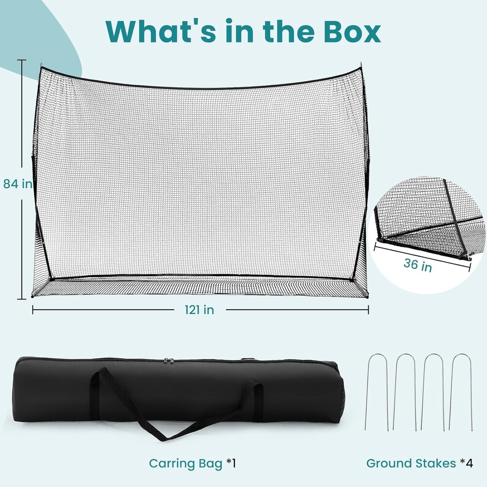 Golf Nets Backyard 10x7 ft Golf Practice Net W/ Frame Outdoor & Indoor Dual-Use