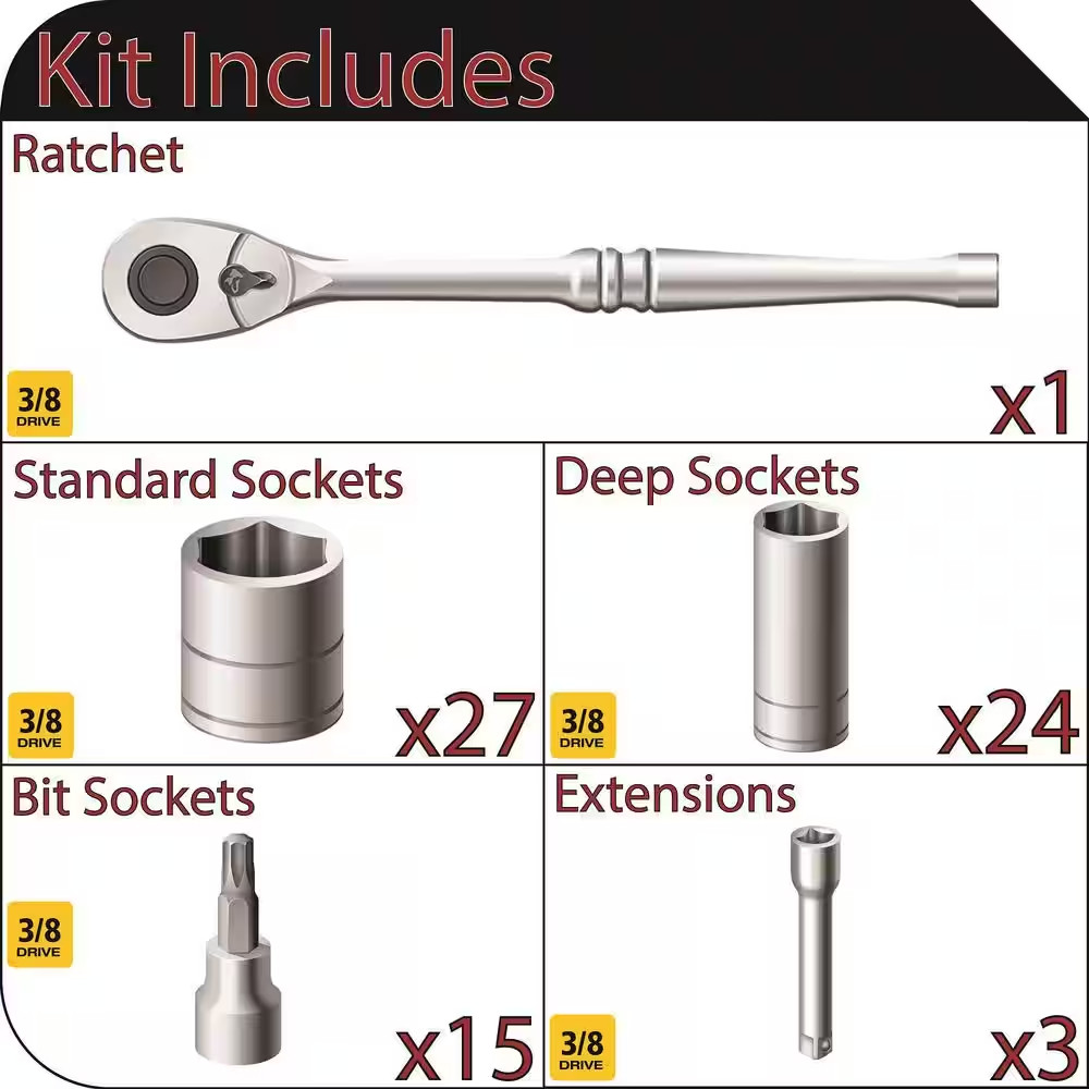3/8 In. Drive Mechanics Tool Set (70-Piece)