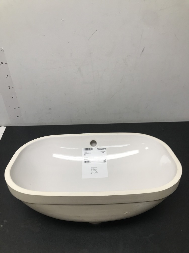 Duravit 0338490017 D-Code 20" Oval Undermount Sink with Overflow - White