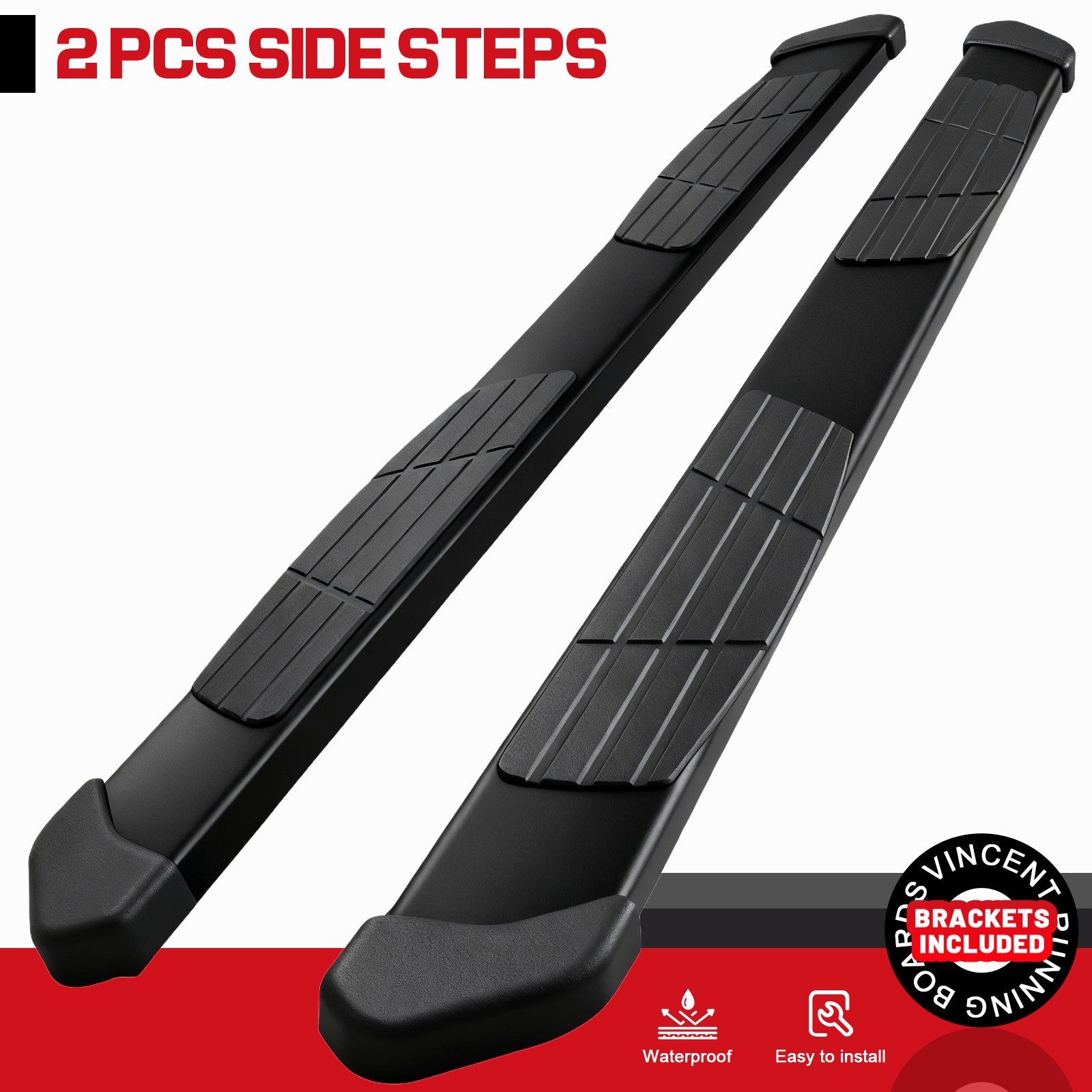 6.5 inch For 17-26 Honda Ridgeline Running Boards Truck Step Nerf Bar Blcak T