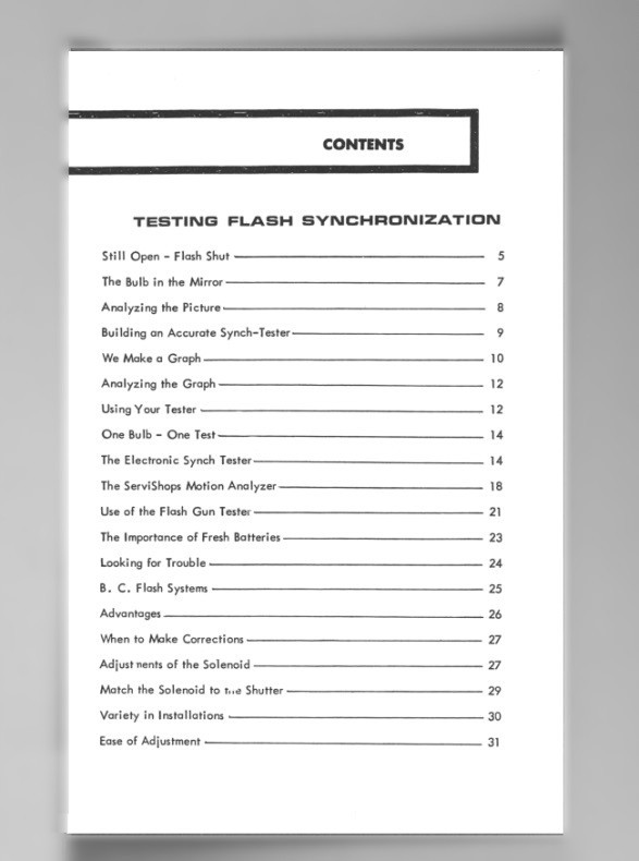 Testing Flash Synchronization Photo Equipment Technician Course Reprint