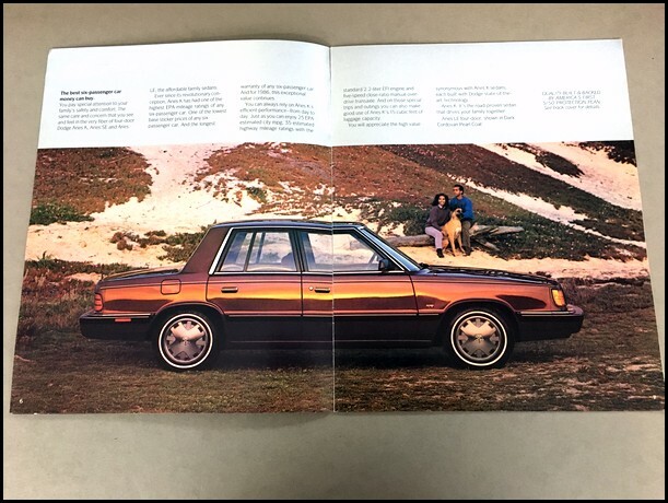 1986 Dodge Aries K 18-page Original Car Sales Brochure Catalog
