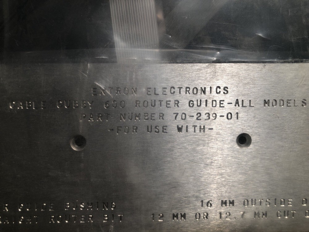 Extron Electronics KTS, CABLE CUBBY600 Router Guide 70-239-01